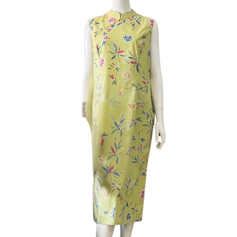 Classic Cheongsam Maxi Dress