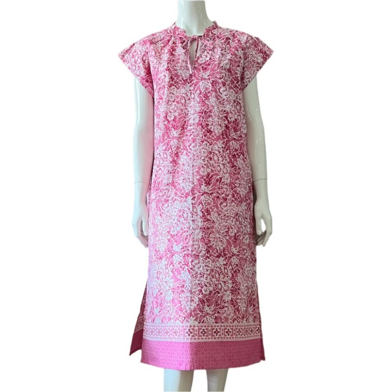 Pintuck Pleated Midi Dress