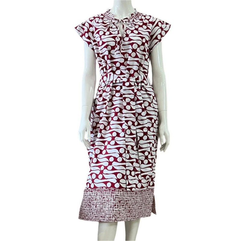 Pintuck Pleated Midi Dress