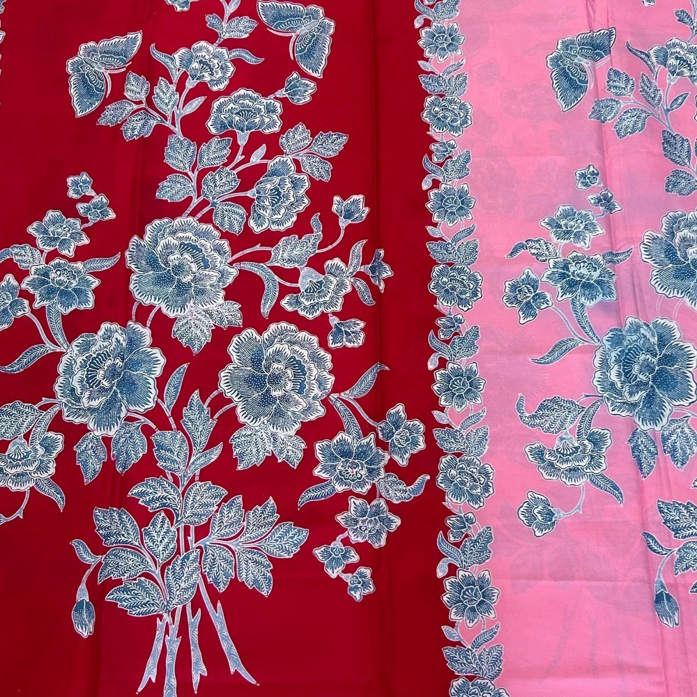 Classic Stalks of Flowers Red Pink Dual-Tone Classic Stalks of Flowers Red Pink Dual-Tone
